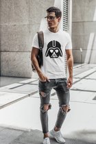 Rick & Rich - T-Shirt Darth Vader 2 - T-Shirt Star Wars - Wit Shirt - T-shirt met opdruk - Shirt met ronde hals - T-shirt Man - T-shirt met ronde hals - T-shirt maat S