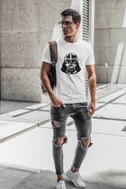 Rick & Rich - T-Shirt Darth Vader - T-Shirt Star Wars - Wit Shirt - T-shirt met opdruk - Shirt met ronde hals - T-shirt Man - T-shirt met ronde hals - T-shirt maat XL