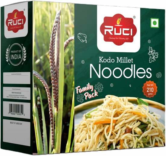 Ruci - Noedels van Kodo Gierst incl. Kruidenmix - Varagu Noodles - 3x 180 g