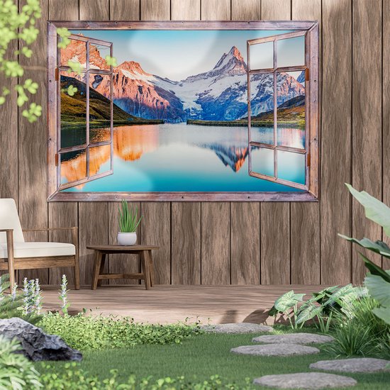 Gards Affiche de jardin Montagnes transparentes Paysage au bord du lac -  180x120 cm 