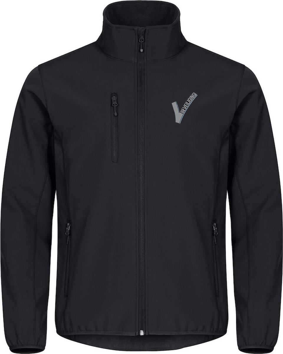 Security / Beveiliging kleding - Clique - Softshell jas Zwart inclusief Borstlogo (V-tje) en Ruglogo (SECURITY) - Maat 3XL - VOOR PROFESSIONALS