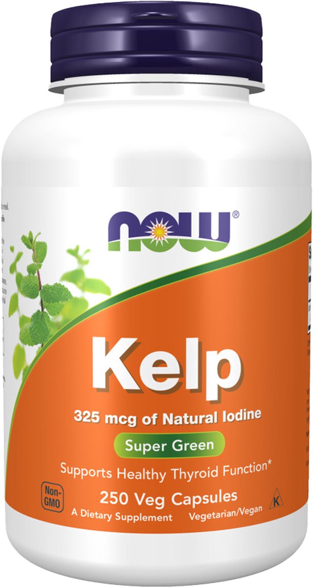 Goedkoopste Kelp 250 capsules - zeewier met natuurlijke jodium, ondersteunt een gezonde schildklierfunctie | NOW