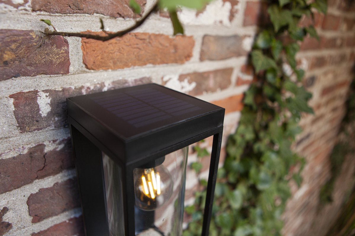 Lutec Flair - Solar wandlamp voor buiten met E27 retrofitting