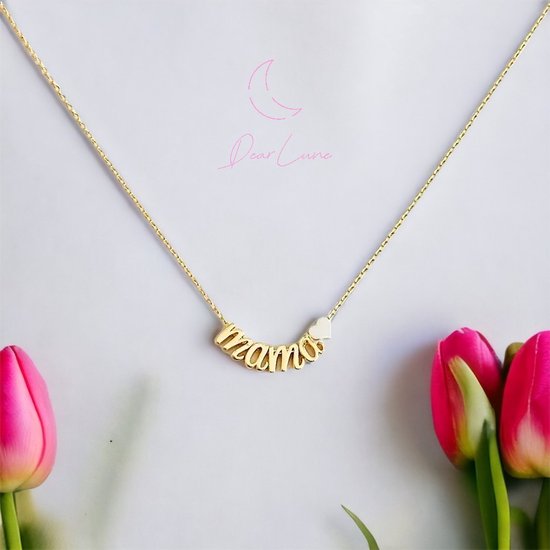 Dear Lune - Mama hartje Ketting - Goud - Moederdag - Love - Necklace - Simple - Elegant