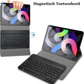 Hoes met toetsenbord geschikt voor iPad 10.9 2022 - Screen Protector GlassGuard - Keyboard Book Case Cover Hoesje Zwart & Screenprotector