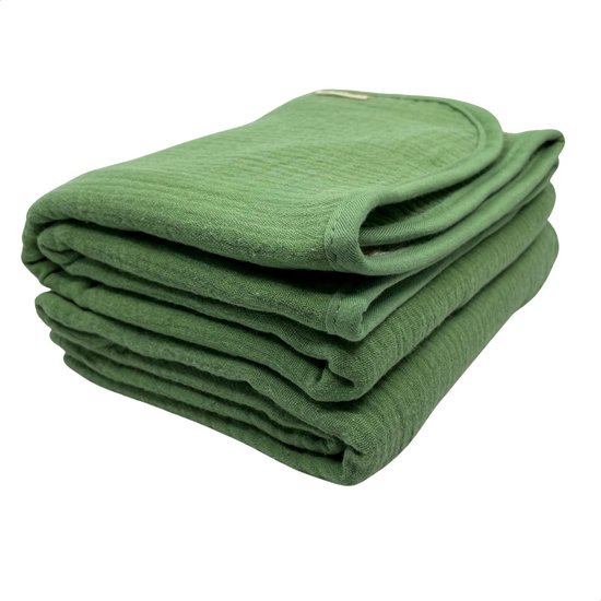 Smikkels katoenen hydrofiele babydoeken (set) - Groen - Dikke zachte doeken van hydrofiel katoen en badstof - biologisch katoen - 60x60 - hydrofiele luier baby