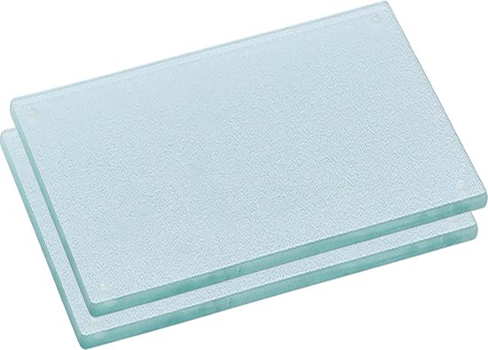 Zeller snijplank met siliconen voetjes - 2x - glas - 30 x 20 cm