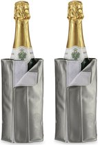 Kinvara Cave à vin/refroidisseur de bouteille/étui de refroidissement - 2x - pour bouteilles - vin/eau/champagne - 18 cm