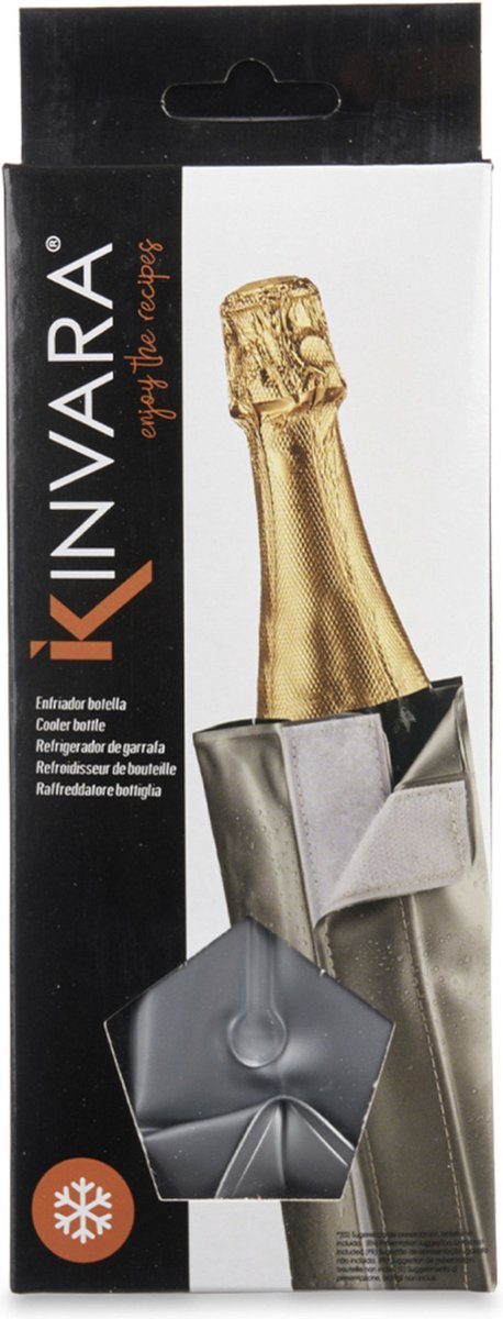Kinvara Wijnkoeler/flessenkoeler/koelhoud hoesje - 2x - voor flessen - wijn/water/champagne - 18 cm van Kinvara — afbeelding 3