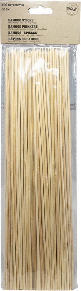 Saté Stokjes - Satéprikkers - Extra Lang - 30 cm - Bamboe - Set 100 stuks
