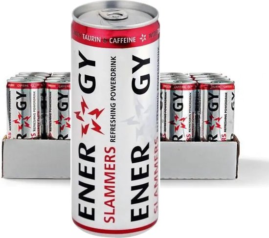 Slammers Energy Drink - Energiedrank - sleekcan - 24x25 cl - NL