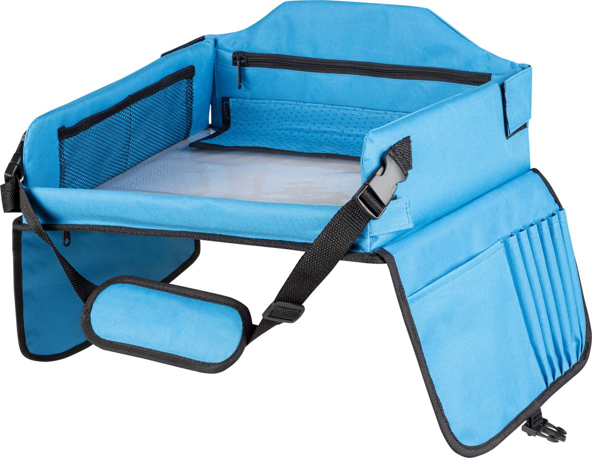 Kinderspeeltafel voor in de auto met tablethouder blauw