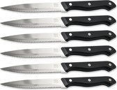T&M Knives Couteaux à steak Premium - Couteau à steak de luxe Passe au lave-vaisselle - Couteau à steak en acier inoxydable 6 pièces - Couteau à découper