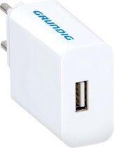 Grundig Oplader met USB-A Poort - QC3.0 Snellader - Compatibel met iPhone en Android - Kunststof - Wit