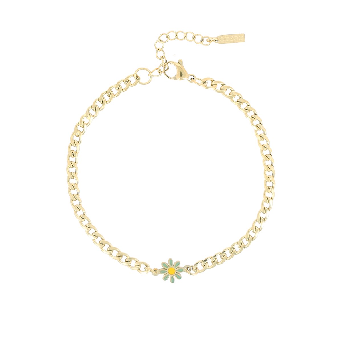 OOZOO Jewellery - goudkleurige armband met bloem bedeltje - SB-1022