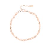 OOZOO Jewellery - rosé goudkleurige armband met roze natuursteentjes - SB-1026