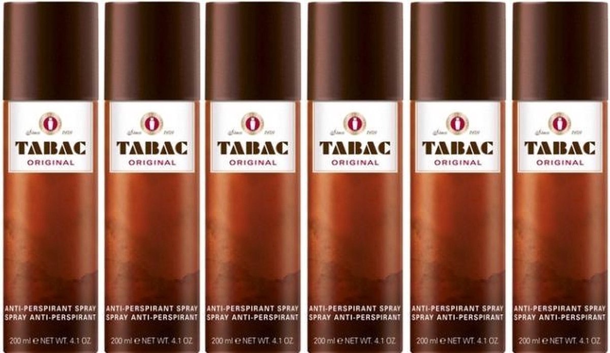 Goedkoopste Tabac® Original | Deo Anti Transpirant Spray | 6 x 200 ml Voordeelverpakking