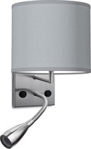 Home Sweet Home wandlamp Bling - wandlamp Read inclusief lampenkap en LED Leeslamp - lampenkap 20/20/17cm - geschikt voor E27 LED lamp - lichtgrijs