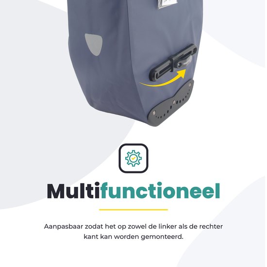 Voltano Luxe Fietstas 28L - Enkele Pakaftas - Marine Blauw - 100% Waterdicht van Voltano — afbeelding 5