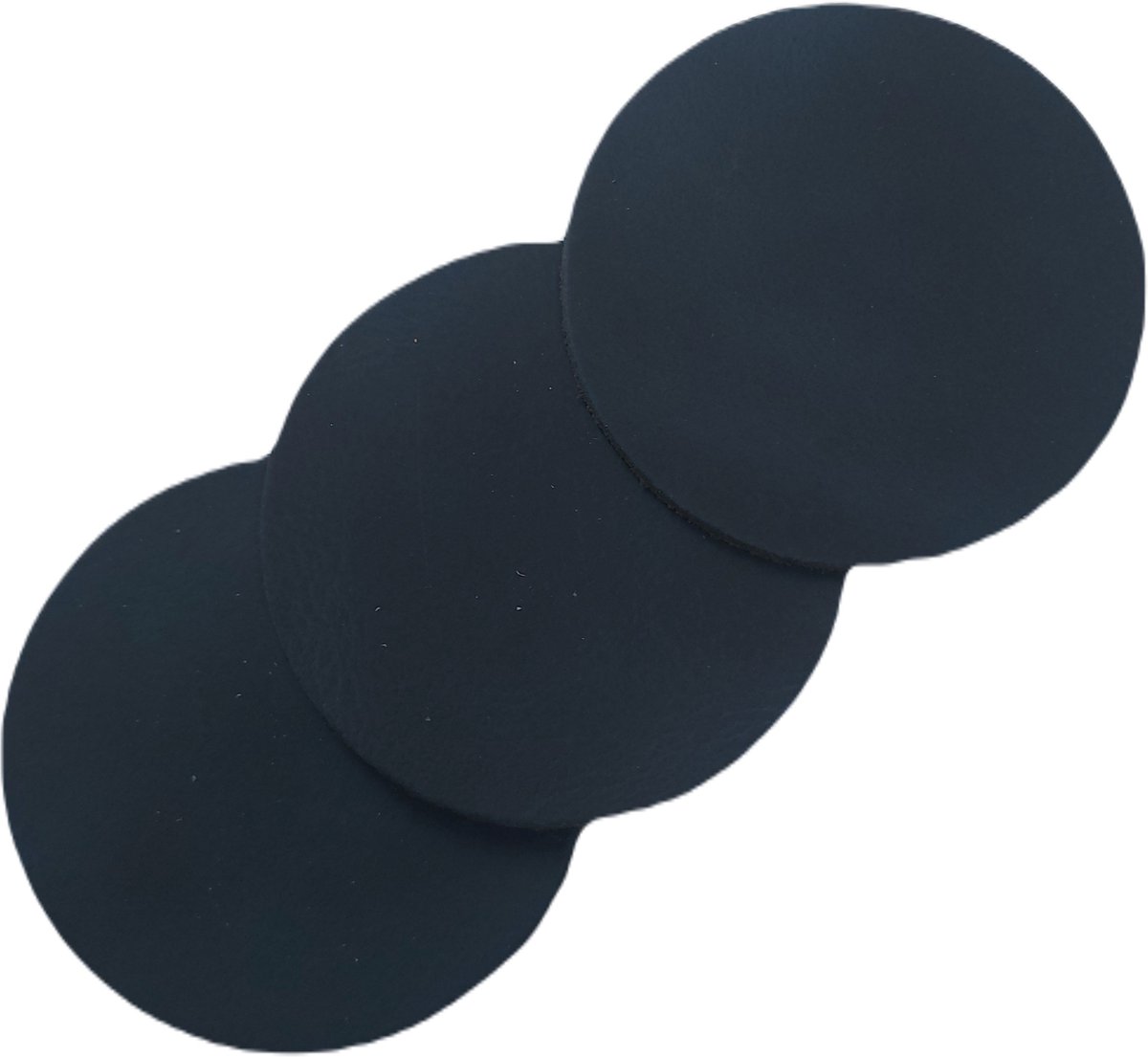 Leren Onderzetters | Luxe Onderzetters Voor Glazen | Set van 9 stuks | 100% Echt Leer | Kleur: Donker Blauw