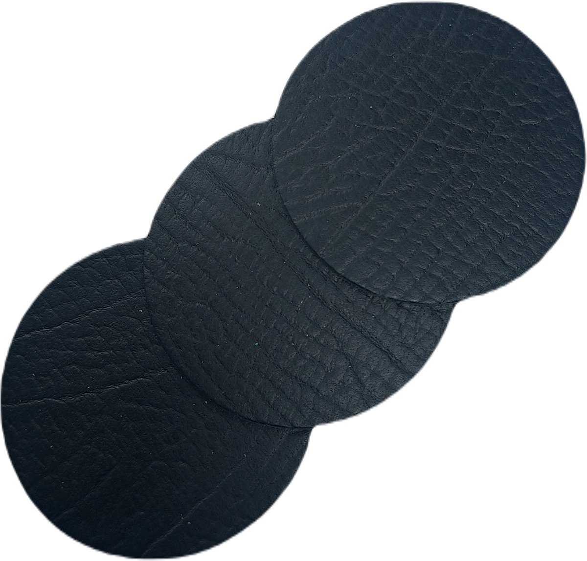 Leren Onderzetters | Luxe Onderzetters Voor Glazen | Set van 9 stuks | 100% Echt Leer | Kleur: Blauw/Grijs