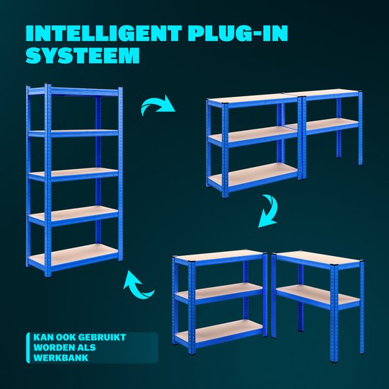 Rack de stockage en métal jusqu'à 875 kg bleu