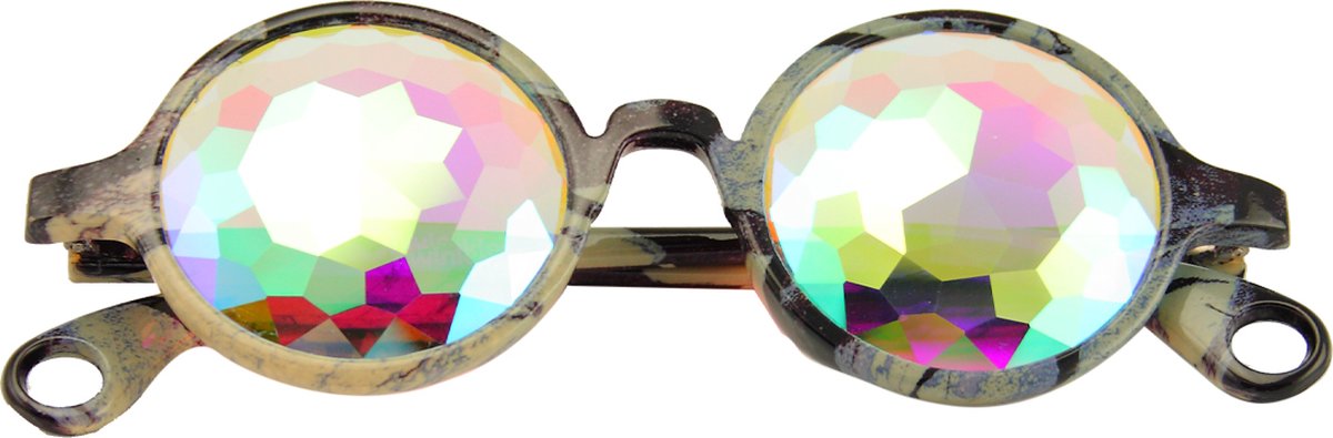 LOUD AND CLEAR® - Caleidoscoop Bril - Spacebril - Space Bril - Festival Bril - Premium - Grijs