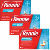 Rennie Pepermunt Kauwtabletten - 3 x 96 tabletten