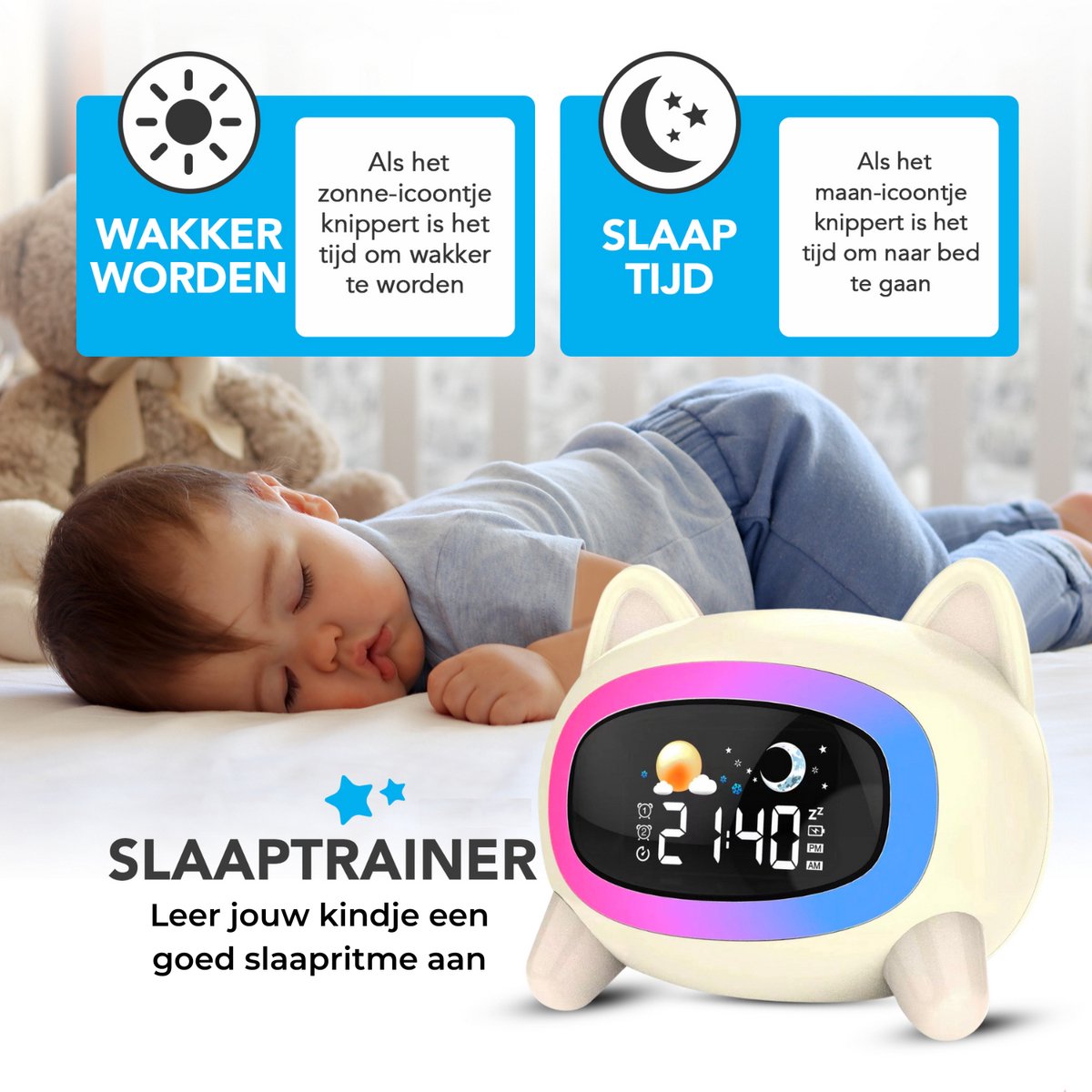 Slaaptrainer - Wake-up Light - Speaker radio - White Noise Machine -  Bluetooth -... | bol.com