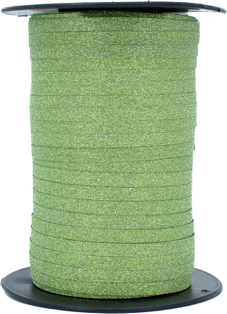 Glitter krullint groen - 151 meter cadeau lint - Da Vinci Artfleur