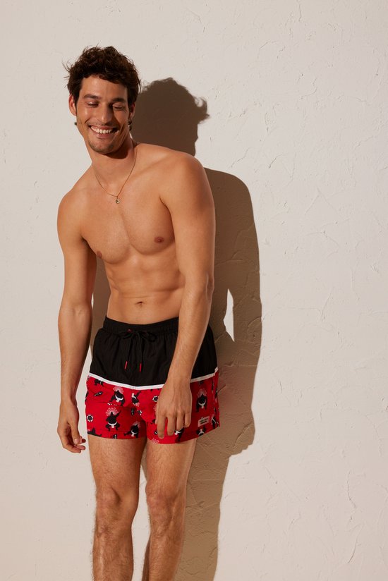 Ysabel Mora - RED & BLACK SWIM SHORTS - MEN