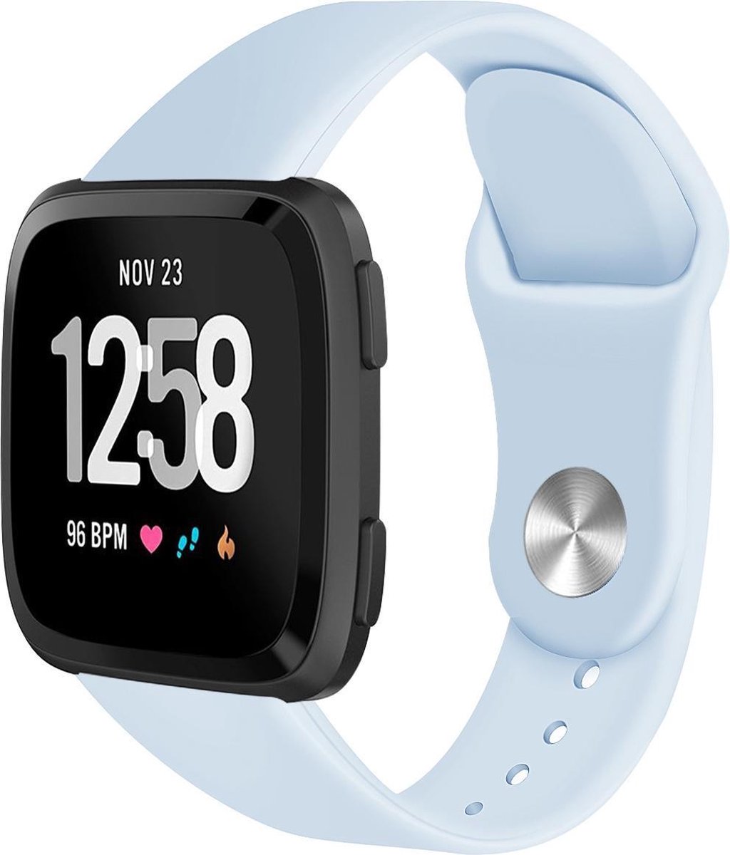 123watches siliconen sport band - lichtblauw - SM - Geschikt voor Fitbit Versa 1 & 2 / Lite