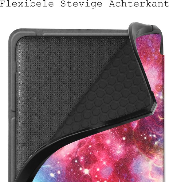 Hoes Geschikt voor Kobo Sage Hoesje Bookcase Cover Hoes Trifold - Hoesje Geschikt voor Kobo Sage Hoes Cover Case - Galaxy van TechAccs — afbeelding 4