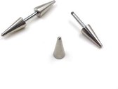 Fashionidea - Stoere zilverkleurige pin oorbellen de Earring Pin Silver