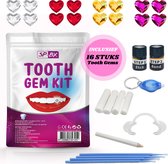 SP-BX® DIY Tooth Gem Kit - Incl. 16 Tooth Gems (4 Varianten) - Gebruiksvriendelijk - Hoogwaardig Materiaal - Tand Diamantje Kit - Tand Kristal - Tooth Gems Diamanten - LOVE