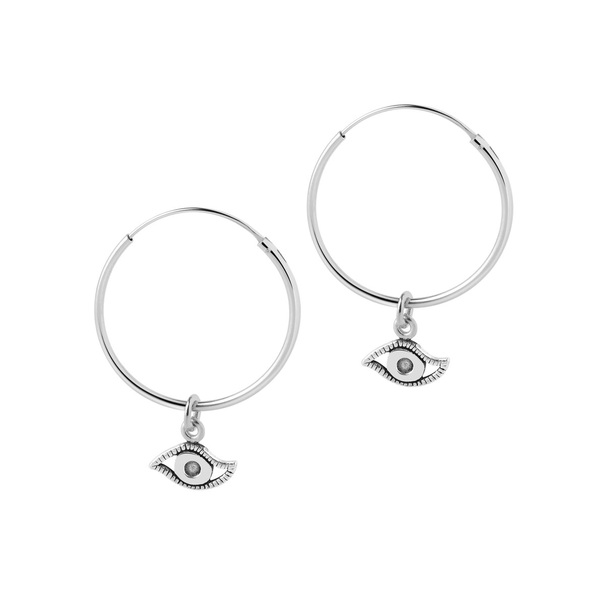 Zilver Hoop met Oog 22 MM