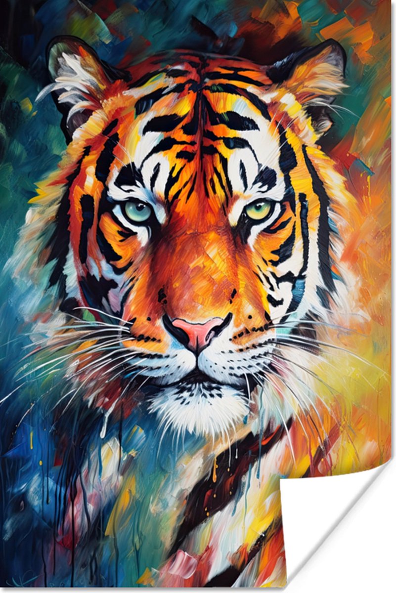 Poster Tijger - Dieren - Olieverf - Kunst - 20x30 cm