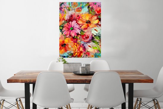 Affiche Fleurs - Coloré - Art - Peinture à l'huile - 60x80 cm