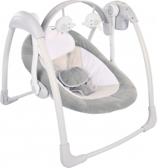 Bo Jungle Babyschommel B-Portable Dolphy grijs - elektrische schommelstoel baby
