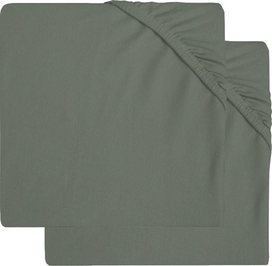 Jollein - Baby Hoeslaken Ledikant Jersey (Ash Green - 2 Stuks) - Katoen - 60x120cm