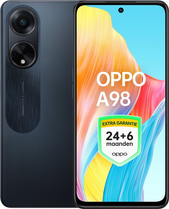 OPPO A98 5G - 256GB - Cool Black - Extra Garantie 24+6 Maanden!