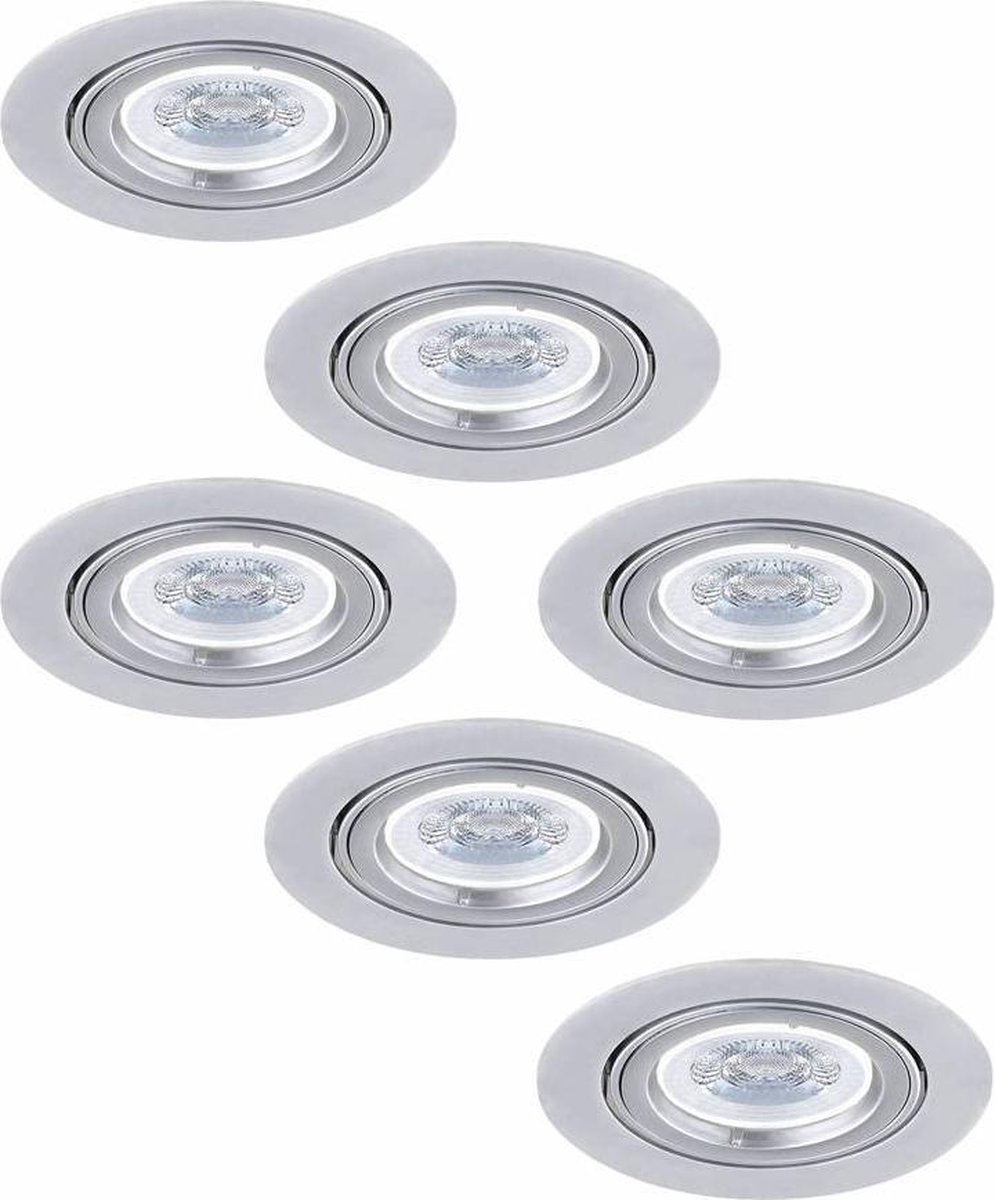 belasting Oeganda Vervolgen HOFTRONIC™ Jose - Inbouwspots - LED - Ø95mm - Zilver - Set 6 spots | bol.com