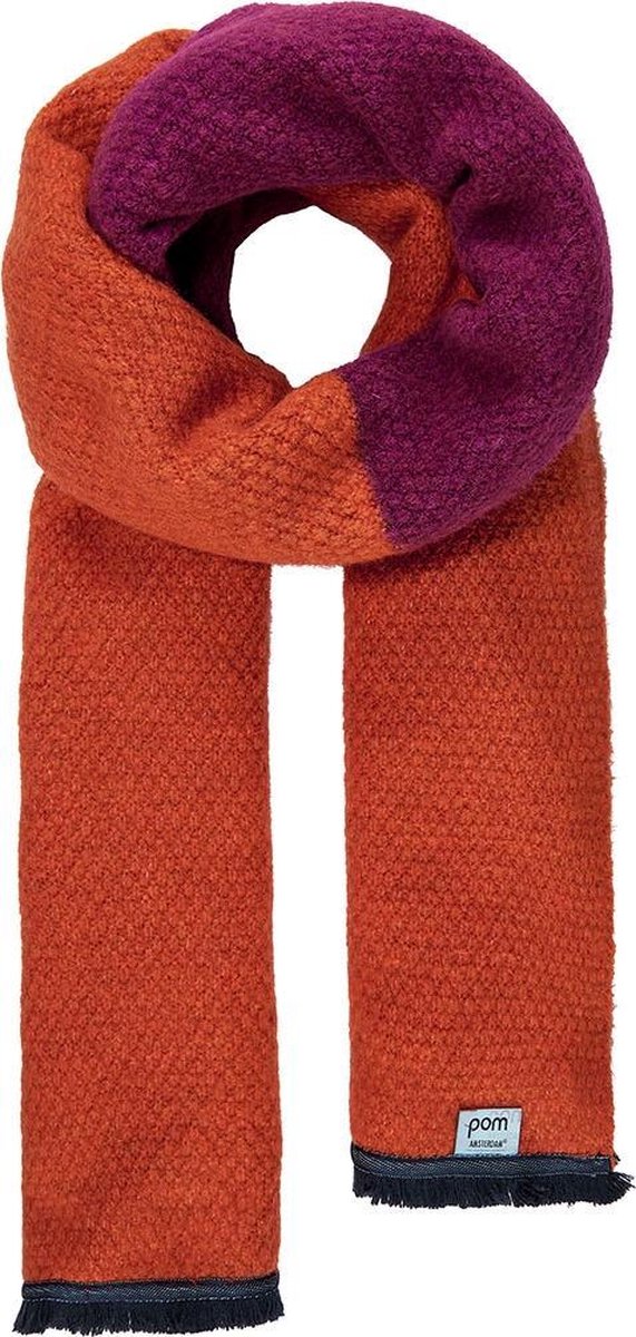 POM Amsterdam Sjaals Shawl Knitted Colourblock Oranje | bol.com