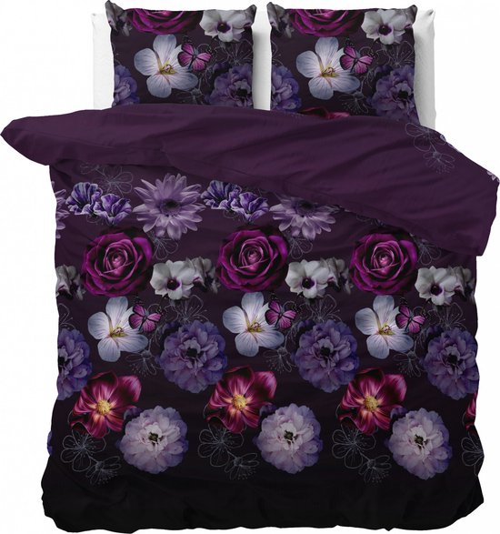 Sleeptime Magic Flower Dekbedovertrek - 240 x 200/220 + 2 60 x 70 cm kussenslopen - Paars van Merkloos — afbeelding 4