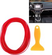 5 m flexibele trim voor diy auto auto-interieur molding trim decoratieve lijn strip met film schraper (rood)