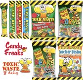 Toxic waste pakket 8 delig - Snoep - Amerikaans snoep pakket - American Candy - Amerikaans eten - Snoepgoed - Pakketbrievenbus - Snoep box - zuur snoep - zure snoep - mystery box - Sinterklaas en kerst cadeau
