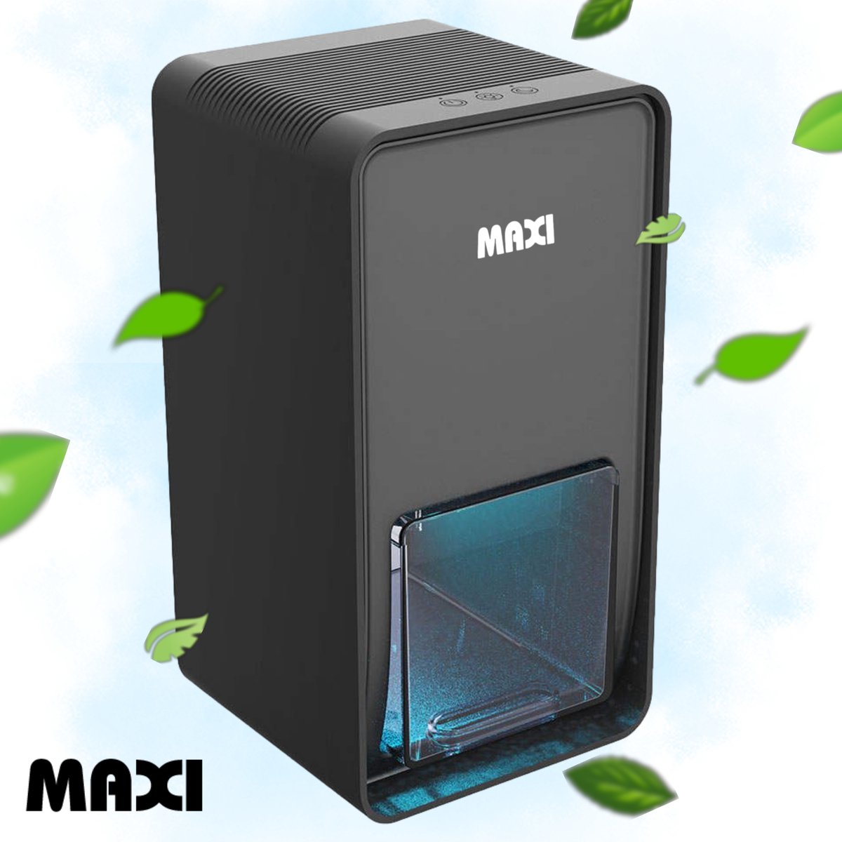 MAXI Luchtontvochtiger en Luchtreiniger – Vochtvreter – Dehumidifier – Geschikt voor Woonkamer, Slaapkamer, Badkamer, Babykamer – 2 in 1 luchtontvochtigers – Zwart