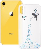 Epoxy Angel Pattern Soft Case voor iPhone XR 6.1 inch (blauw)