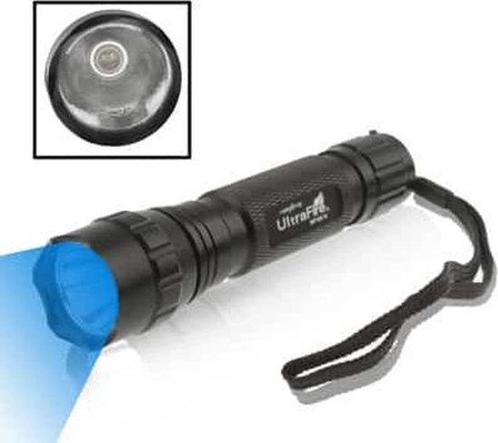 UltraFire WF-501B CREE blauw licht LED zaklamp, CREE LED, 1 modus, 150LM,  met riem (zwart) | bol