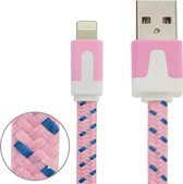 1 M Geweven Stijl 8-pins Naar Usb-gegevens / Laadkabel, Voor Iphone Xr / Iphone Xs Max / Iphone X & Xs / Iphone 8 & 8 Plus / Iphone 7 & 7 Plus / Iphone 6 & 6s & 6 Plus & 6s Plus / Ipad ( Roze